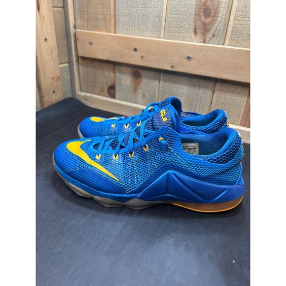 Nike Air Max Lebron XII 12 Low GS Youth Blue/Yellow Athletic Shoes Size 7Y - Picture 8 of 9